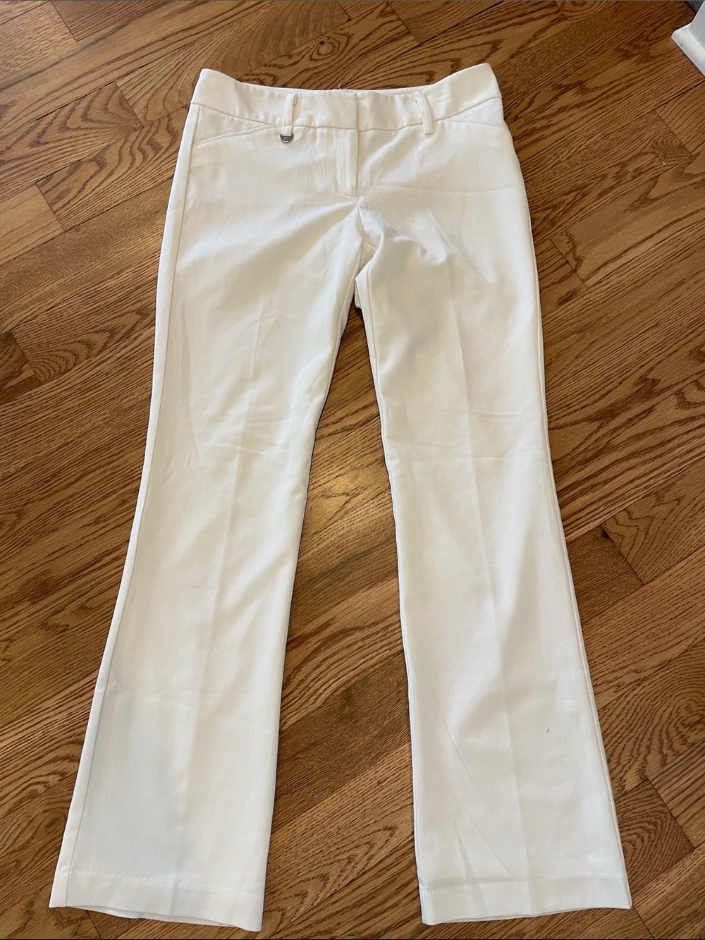 New York & Company White Bootcut Trousers